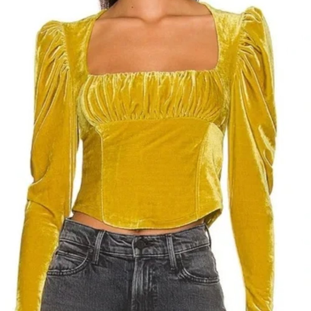 Free People Hold Me Velvet Top Size S